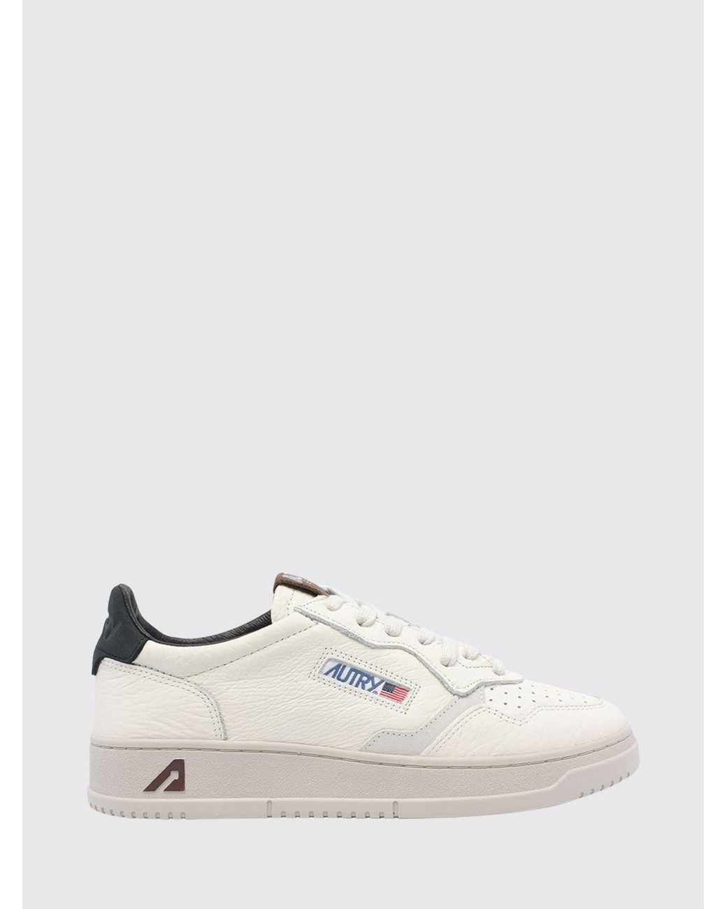 Autry Natural Medalist Low Two-Tone Calfskin And Suede Trainers for men