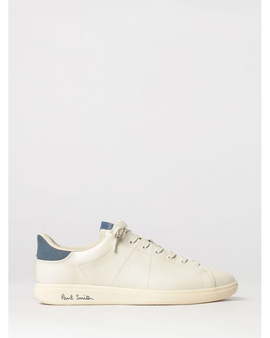 Paul Smith Natural Calfskin Low-Top Sneakers With Bicolour Design And Logo for men