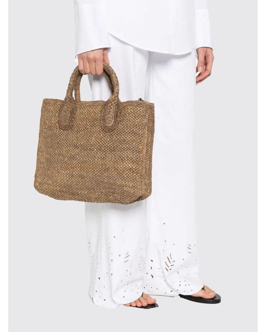 IBELIV Brown Rary Raffia Bag