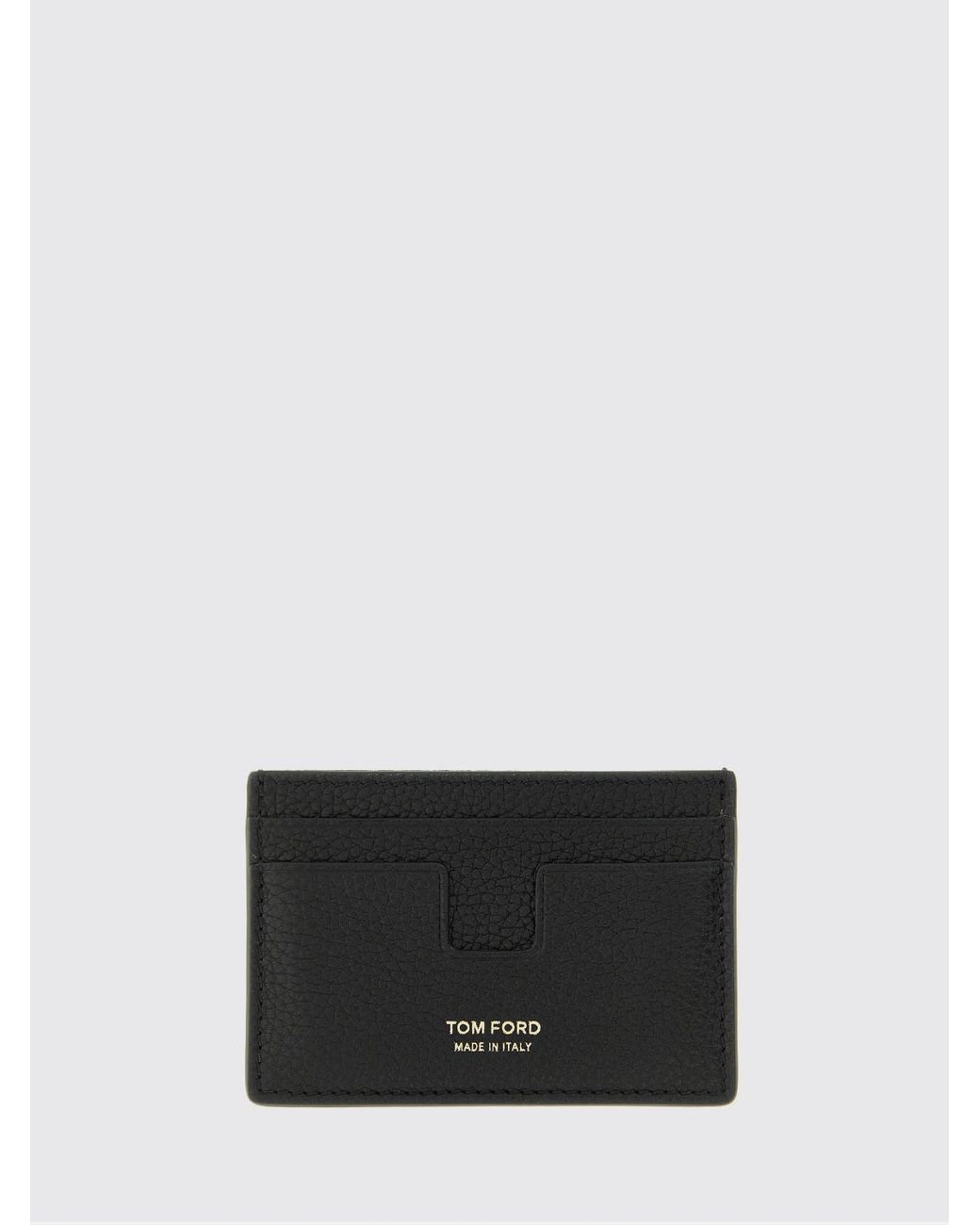 Tom Ford White Hammered Leather Credit Card Holder for men