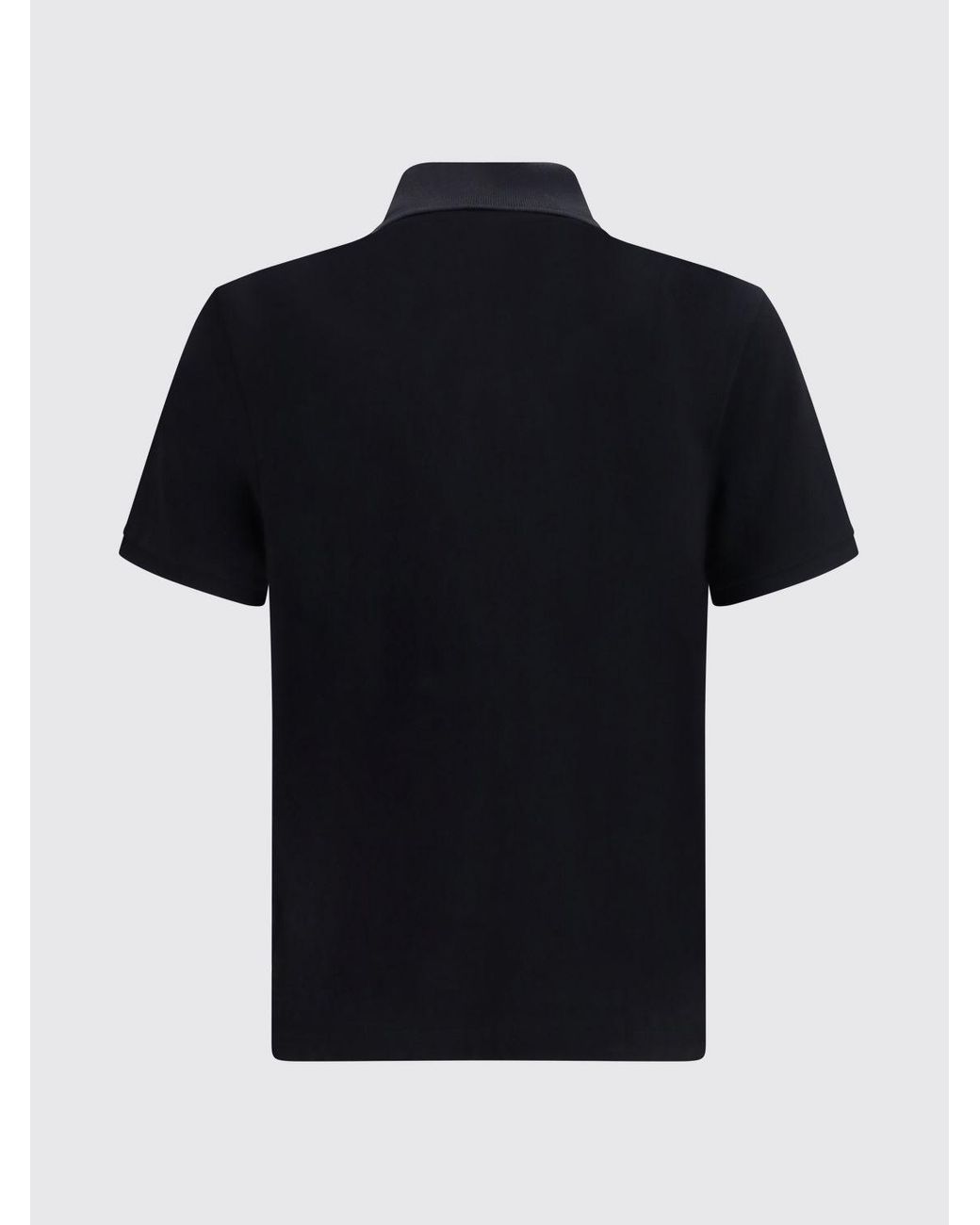 Moose Knuckles Black Short-Sleeve Cotton Polo Shirt With Applied Logo Patch for men