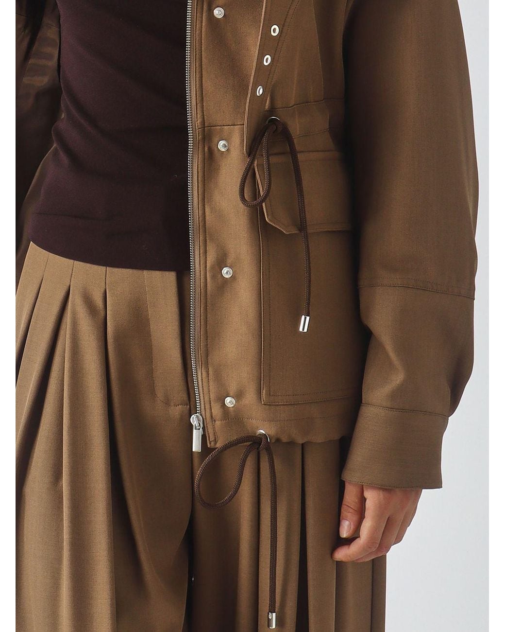 MEIMEIJ Brown Cropped Utility Jacket