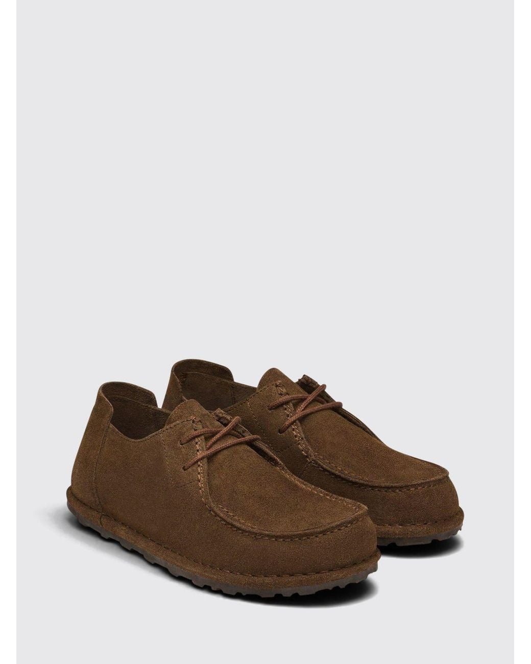 Birkenstock Brown Utti Round Toe Suede Derby Shoes for men