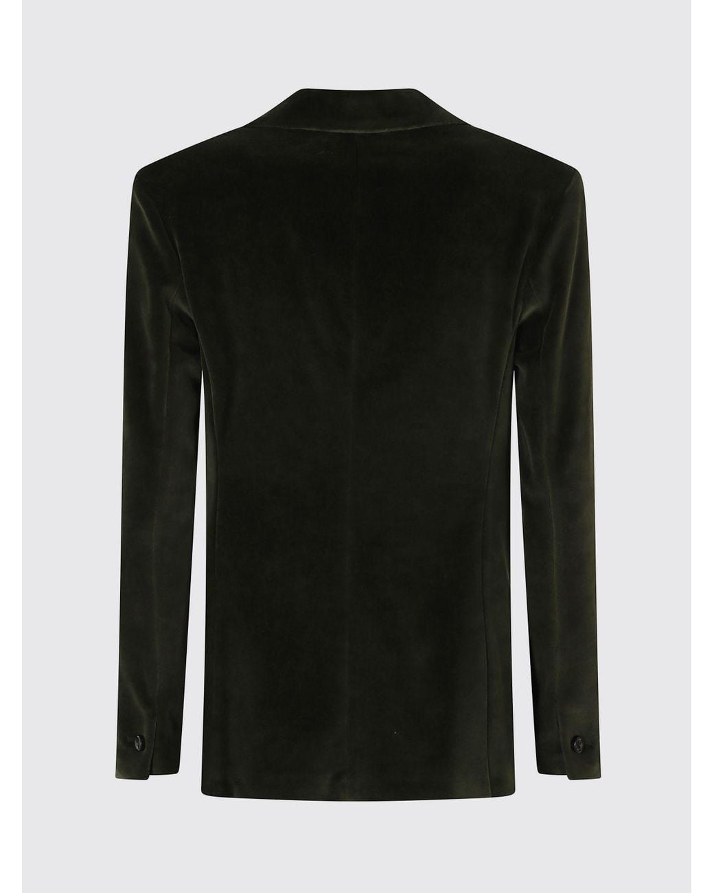 Circolo 1901 Black Single-Breasted Velvet Blazer With Slit Pockets
