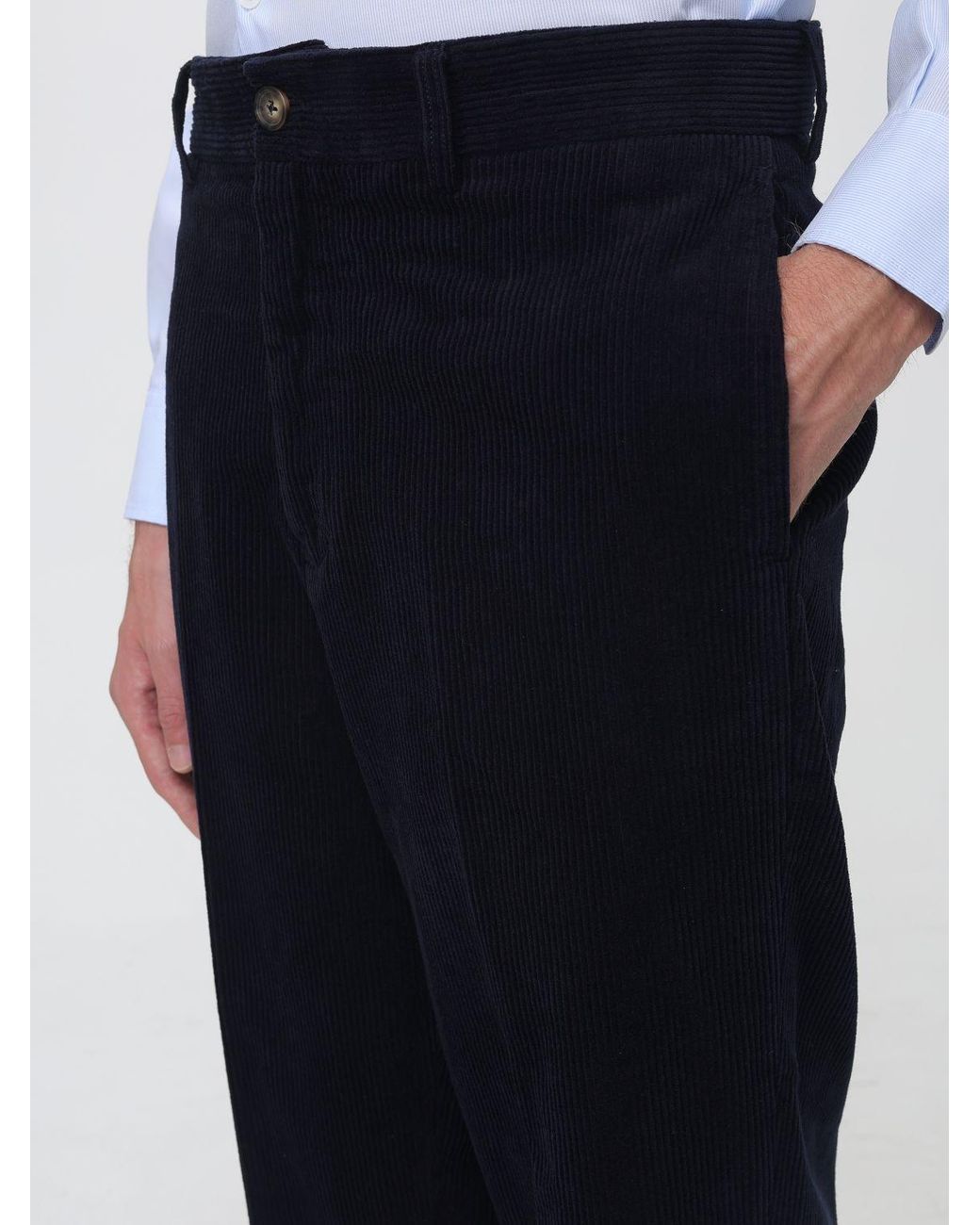Sebago Blue Straight-Fit Cotton Corduroy Trousers for men