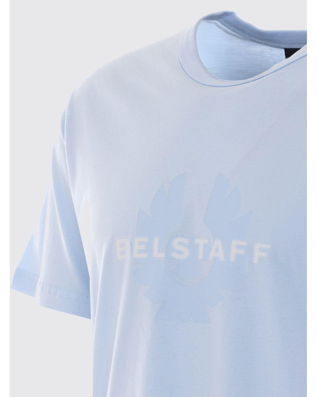 Belstaff Blue Surface Crew Neck T-Shirt With Logo for men