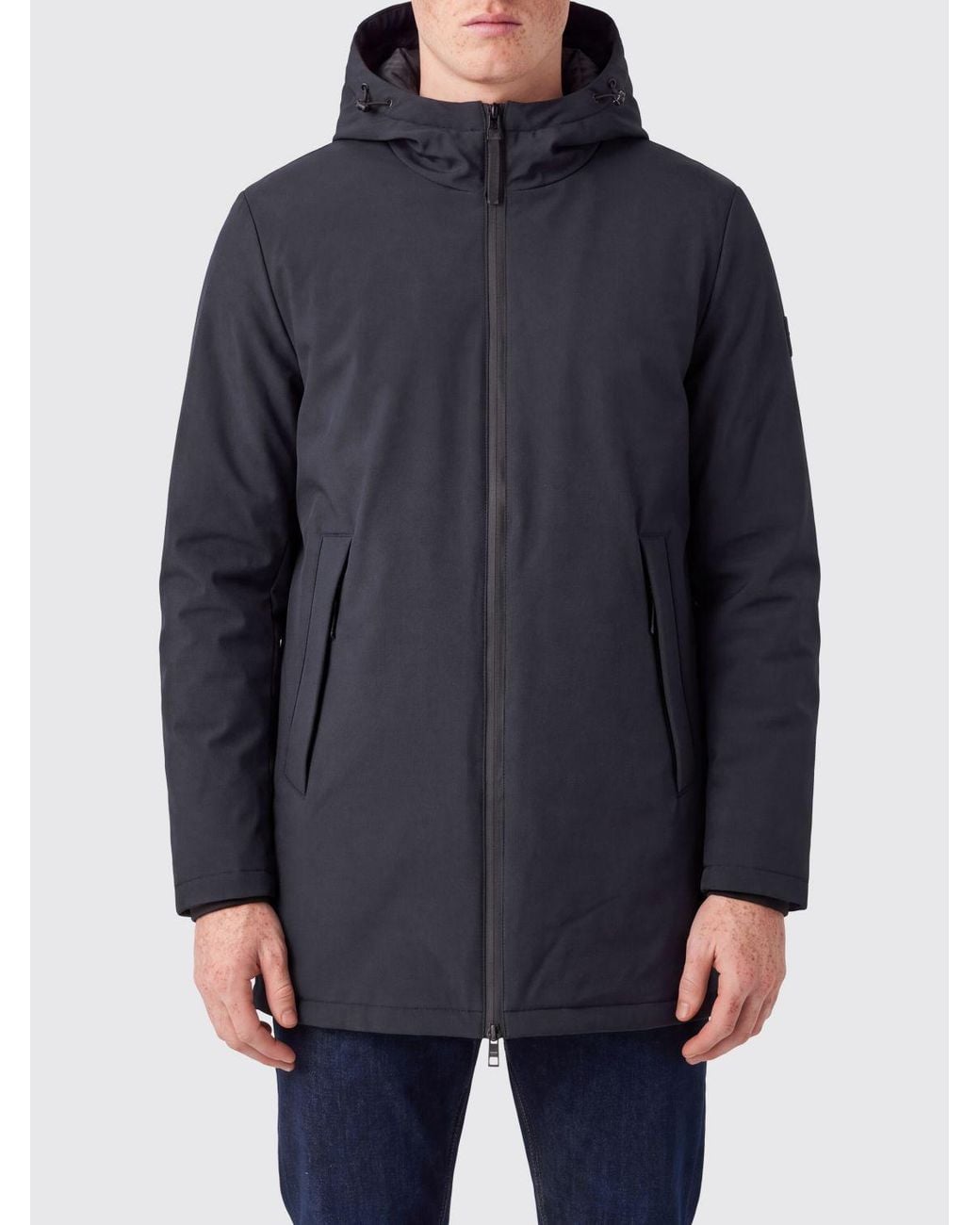 People Of Shibuya Blue Knee-Length Technical Fabric Parka With Primaloft Padding for men