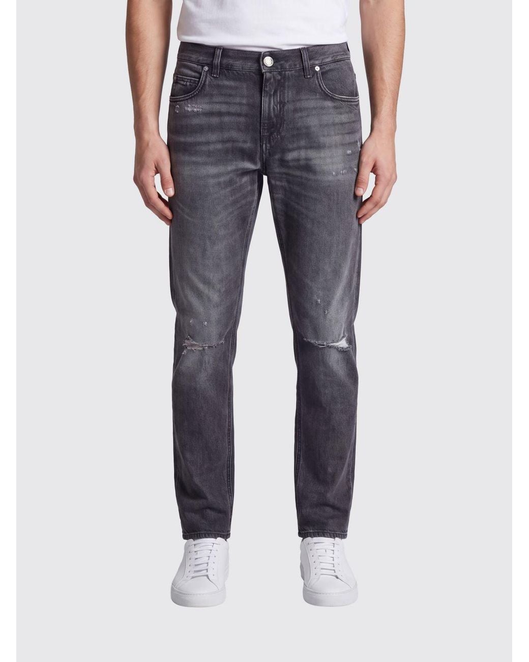 Dolce & Gabbana Blue Dolce &Amp Gabbana Slim Fit Straight-Leg Distressed Denim Jeans for men