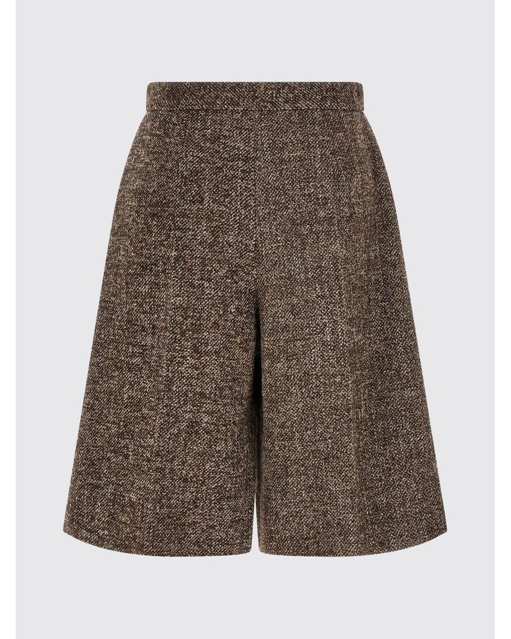 Agnona Gray High-Waisted Wide-Leg Tailored Bermuda Shorts