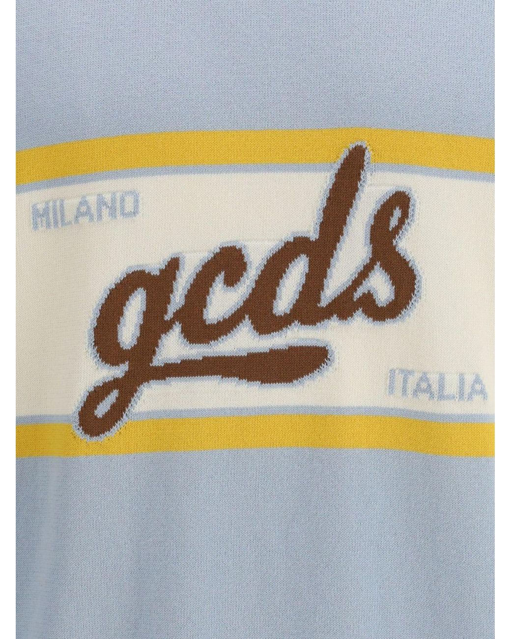 Gcds Blue Crew Neck Jumper for men