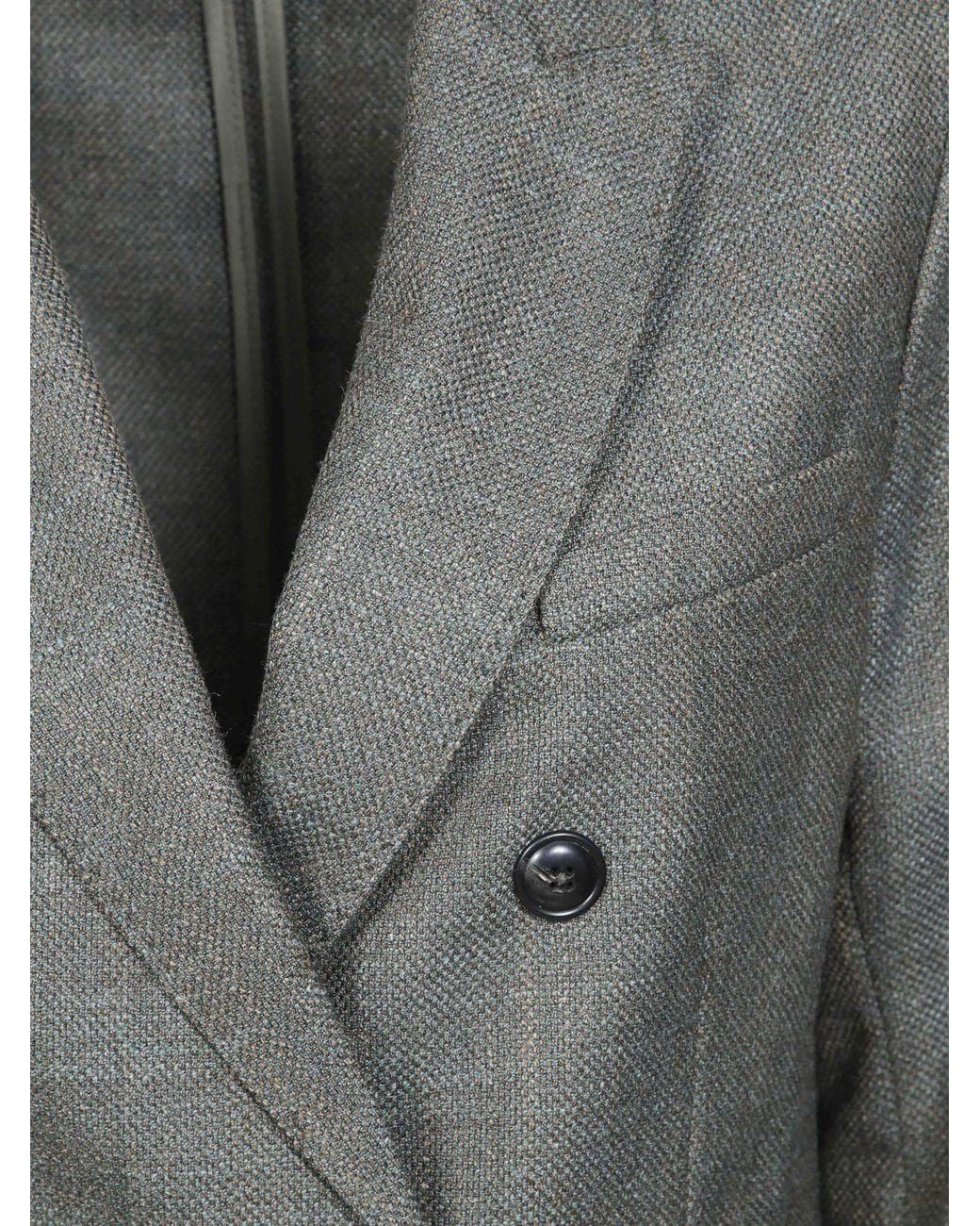 Circolo 1901 Gray Double-Breasted Virgin Wool And Silk Blazer With Peak Lapels
