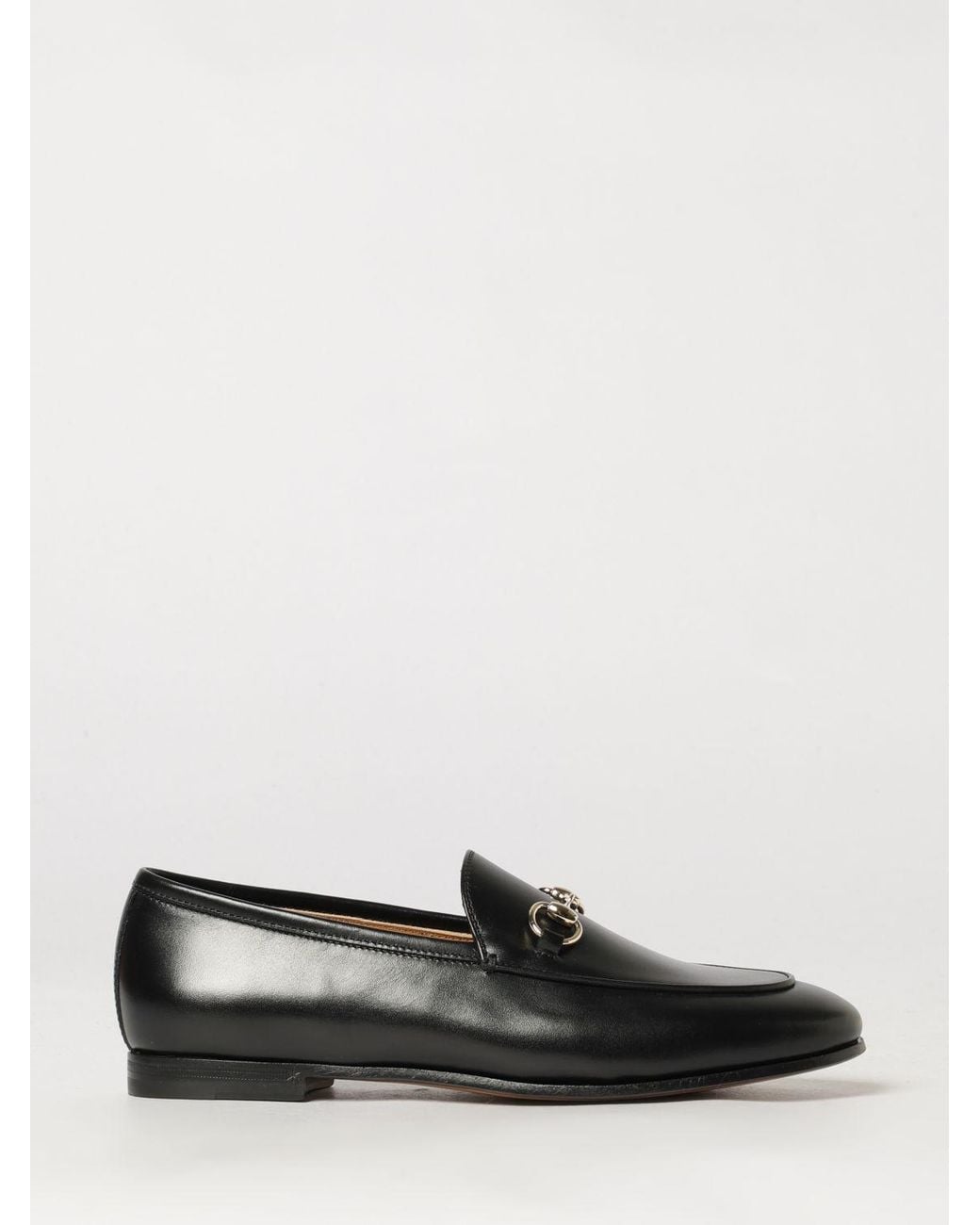 Gucci White Jordaan Horsebit Loafers