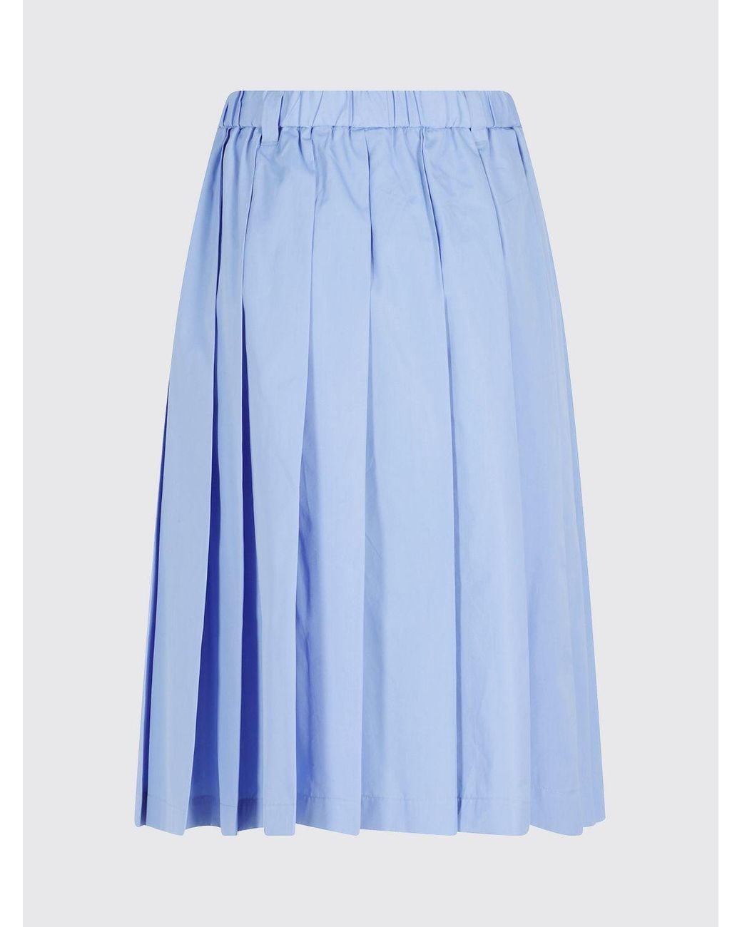 Aspesi Blue Cotton Pleated Skirt