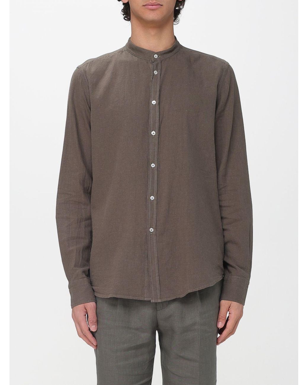 Manuel Ritz Brown Linen And Cotton Casual Shirt for men