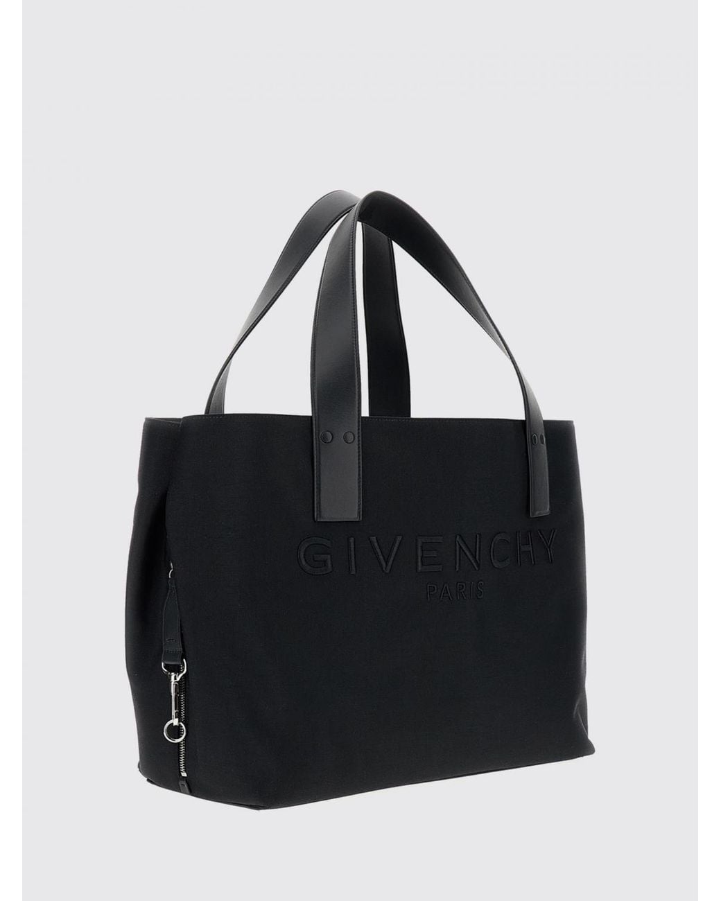 Givenchy Black Cargo Nylon Crossbody Bag With Double Handle And Embroidered Logo for men