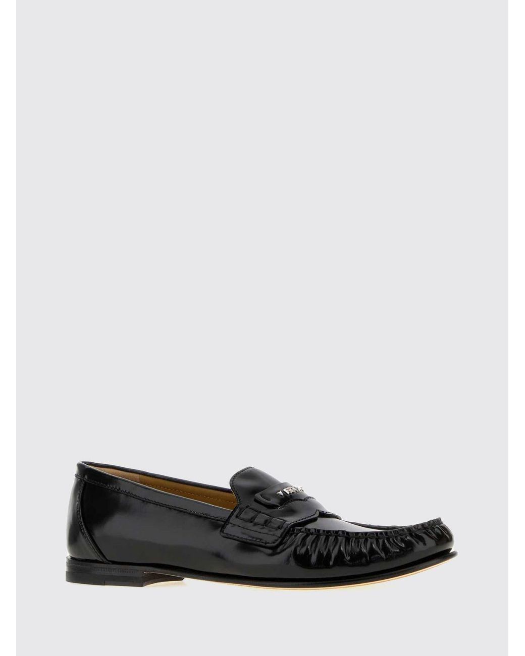 Fendi White Scrunch Brushed Calfskin Penny Loafers With Lettering Logo