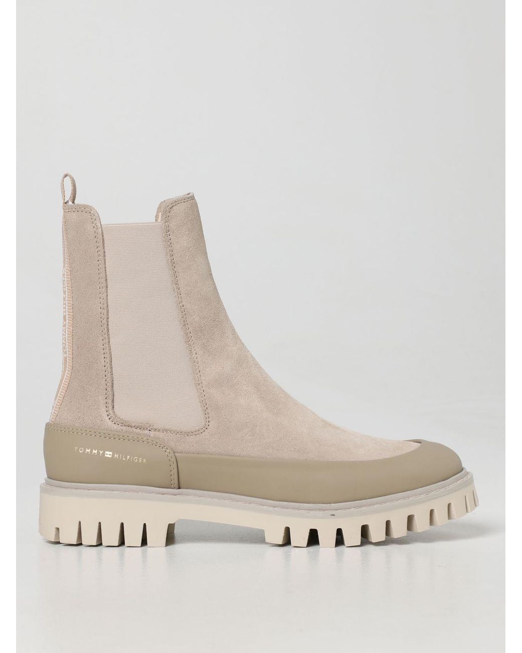 Tommy Hilfiger Flat Booties in Natural | Lyst
