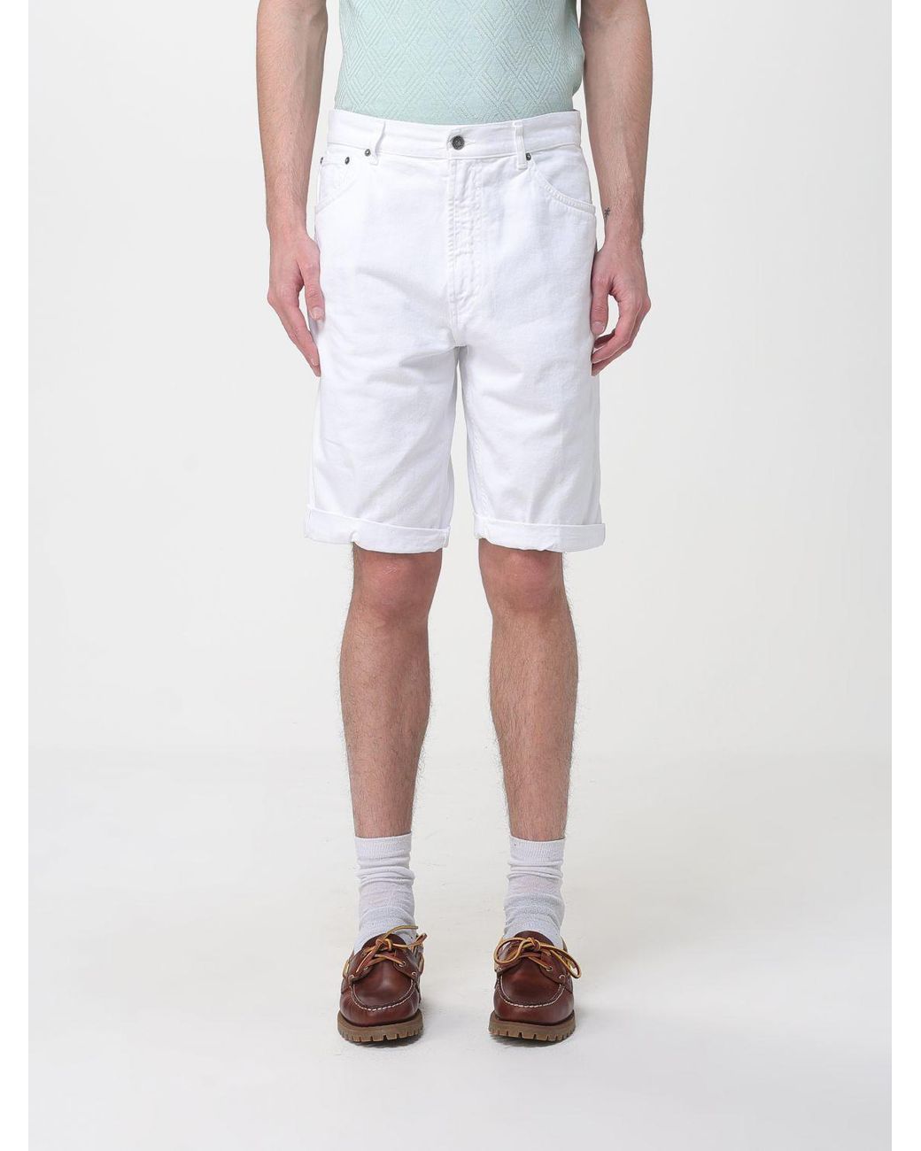 Dondup White Denim Shorts for men