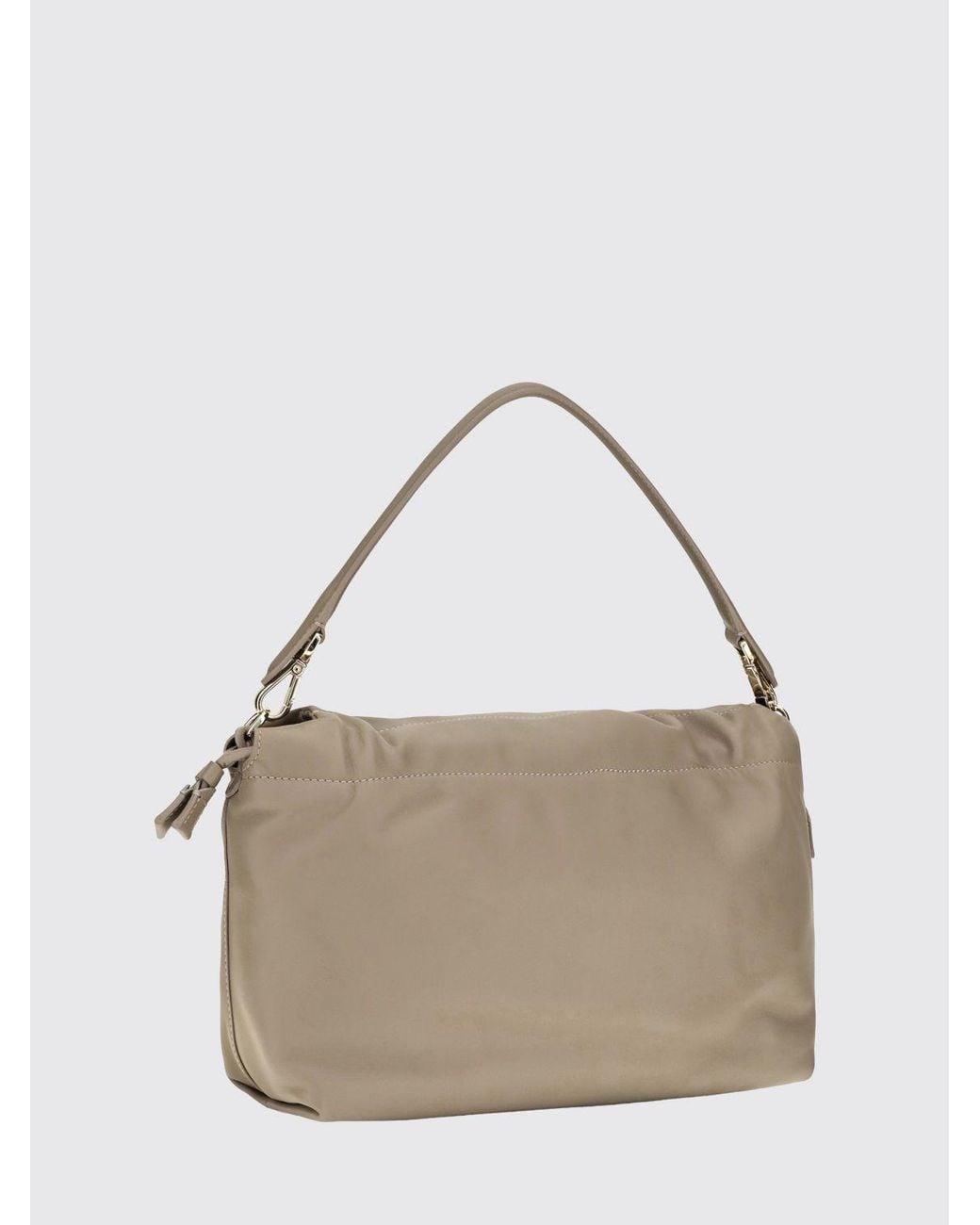 Fendi Natural Baguette Large Lambskin Nappa Shoulder Bag With Ff Monogram