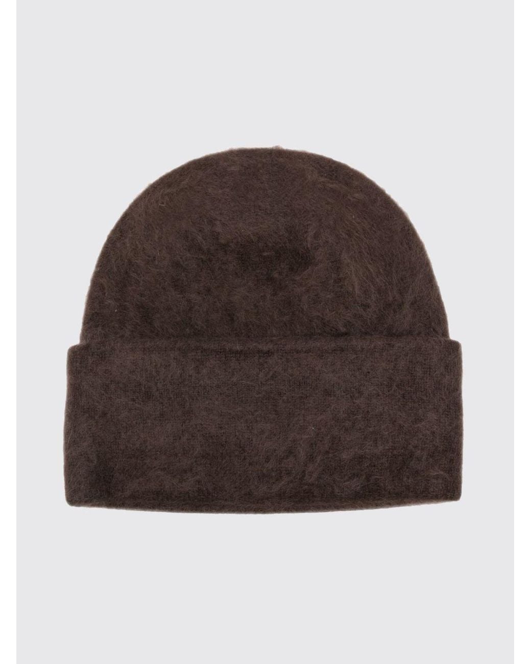 Soft Goat Brown Casual Cashmere Beanie Hat With A Cuffed Brim