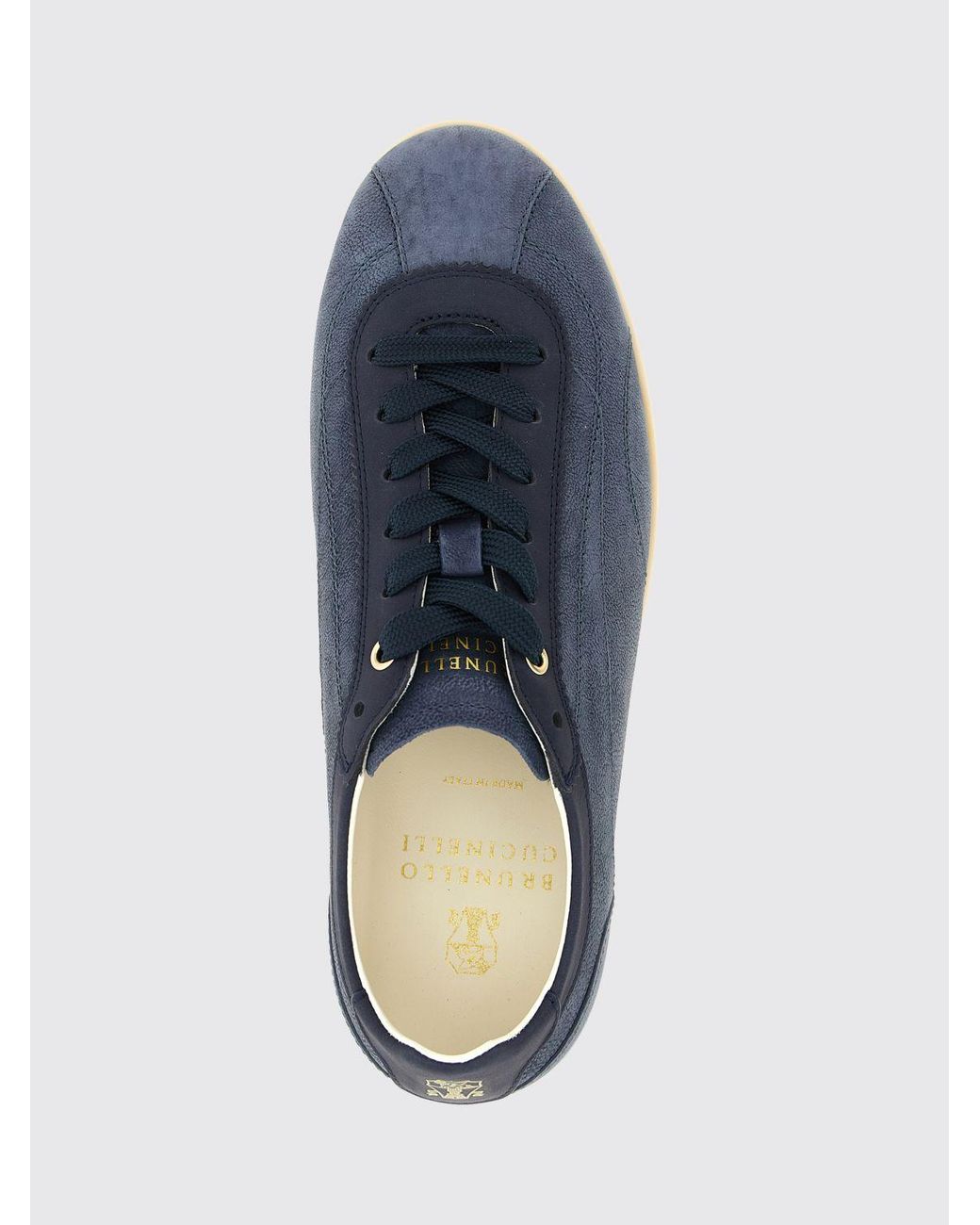 Brunello Cucinelli Blue Calfskin Low Top Sneakers for men