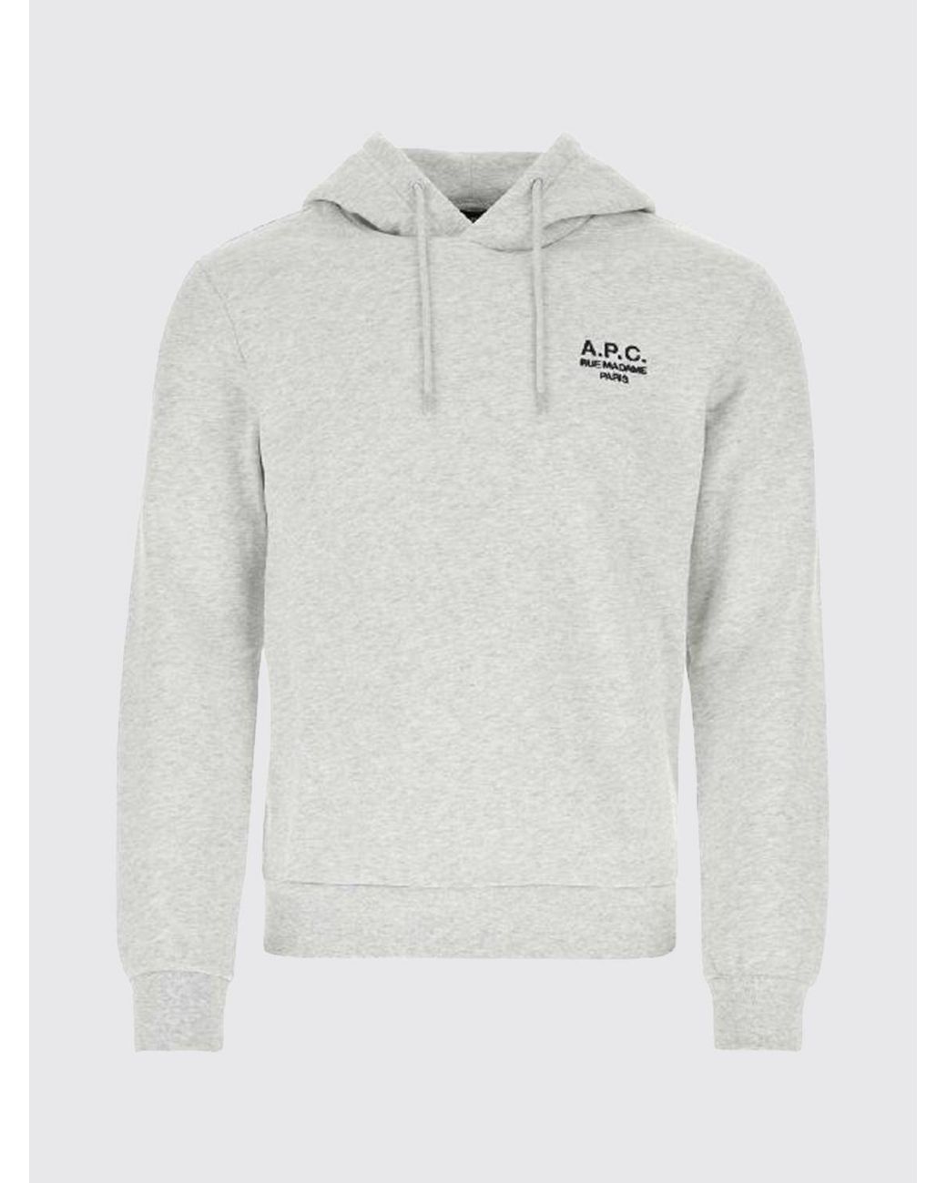 A.P.C. Gray Organic Cotton Hoodie With Contrast Logo for men