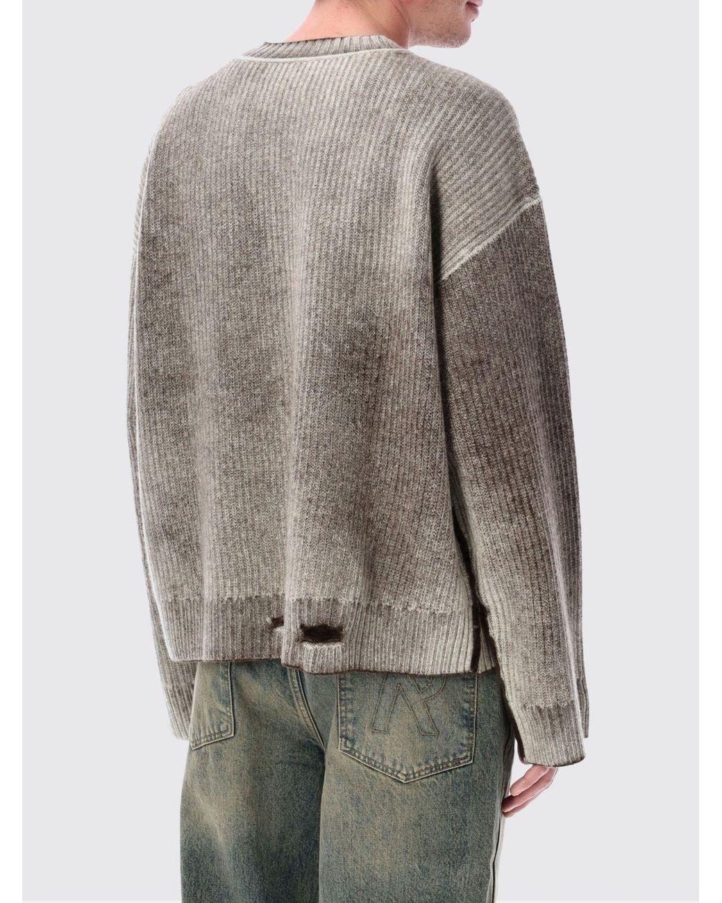 Represent Gray Wool Crew-Neck Pullover for men