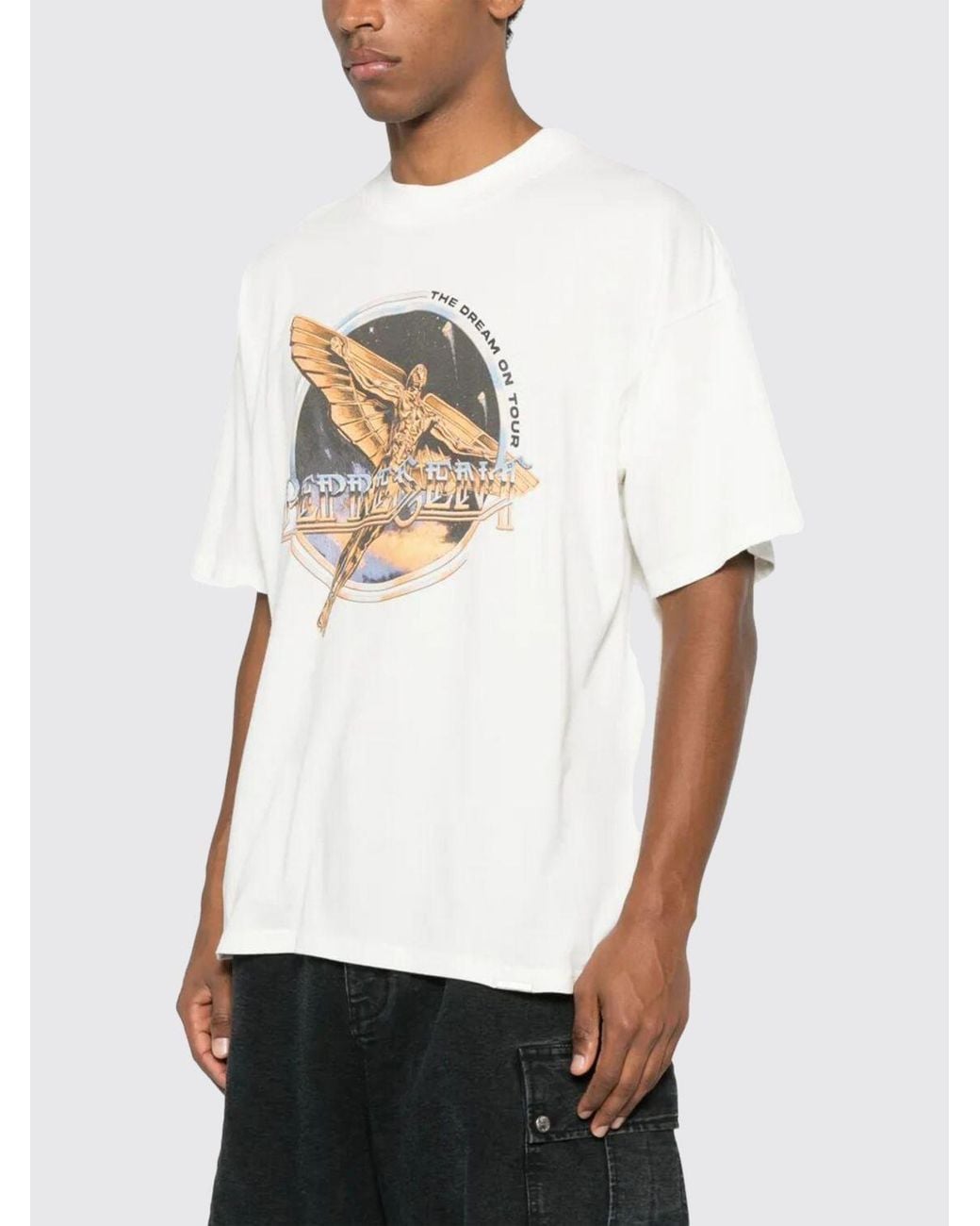 Represent White Printed Cotton T-Shirt for men