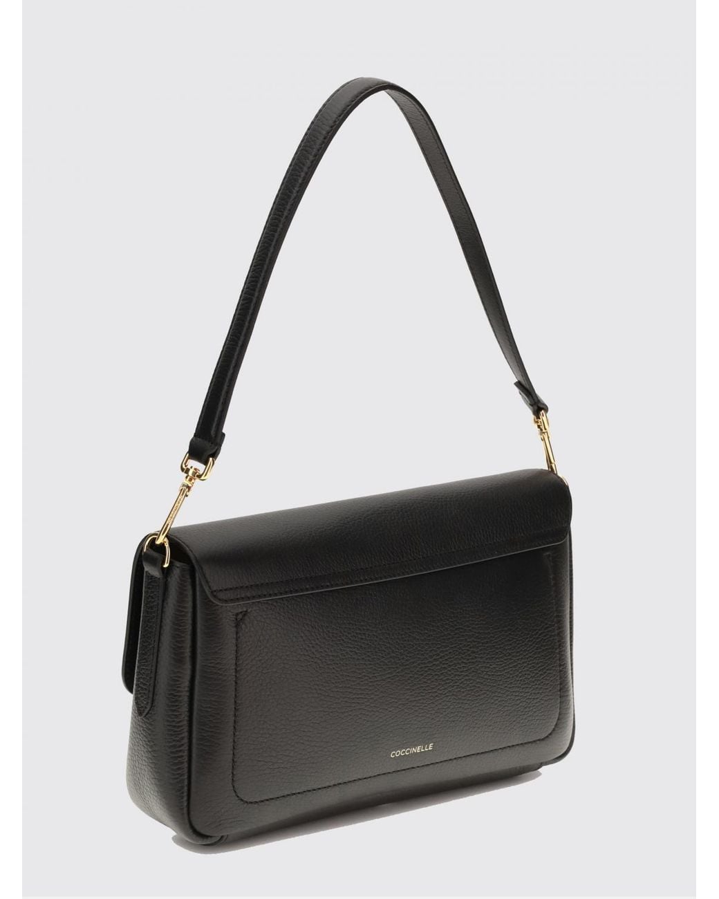Coccinelle Black C-Me Lock Medium Grained Leather Bag