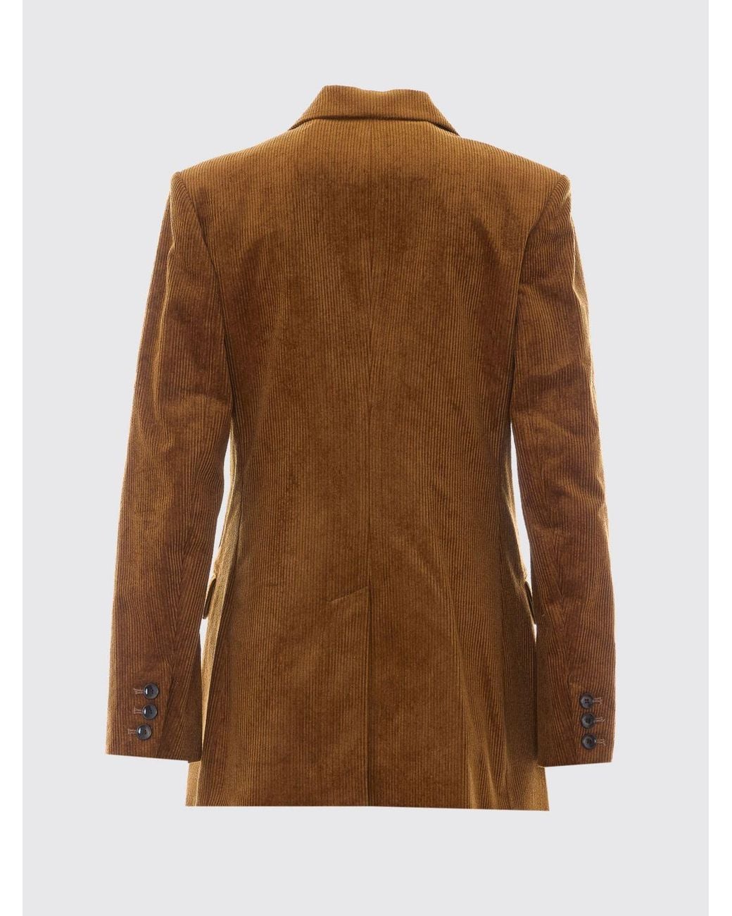 Isabel Marant Brown Double-Breasted Velvet Blazer With Peak Lapels