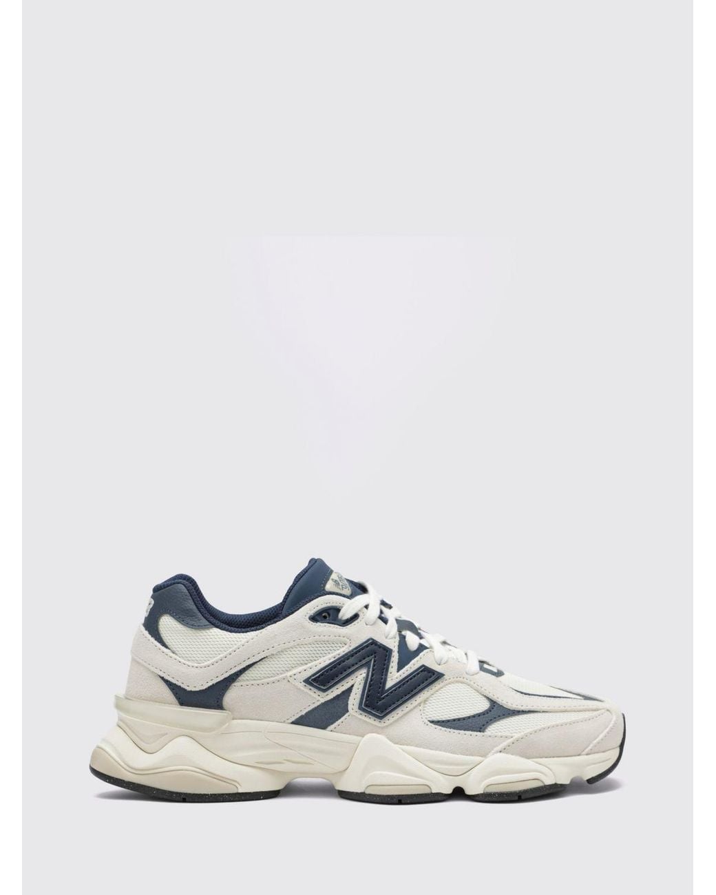 New Balance White 9060 Suede And Mesh Trainers With Cushioned Sole for men