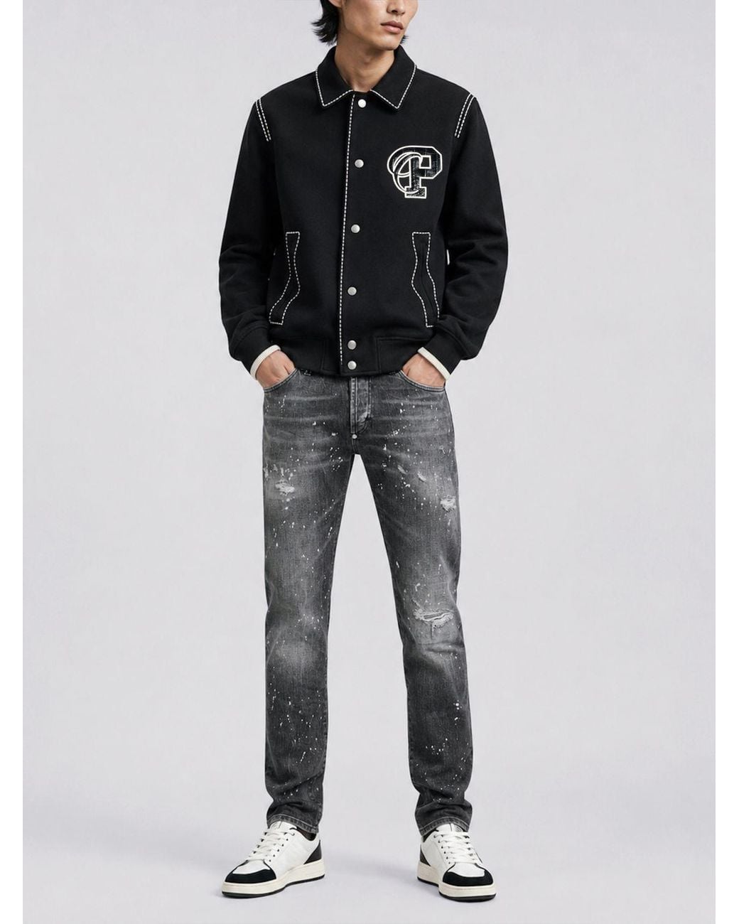 Philipp Plein Black Coster Monogram Shirt Jacket for men