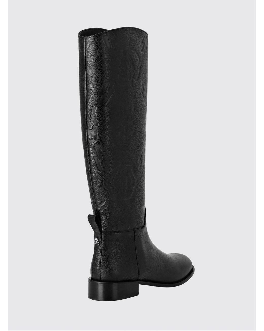 Philipp Plein Black Knee-High Boots