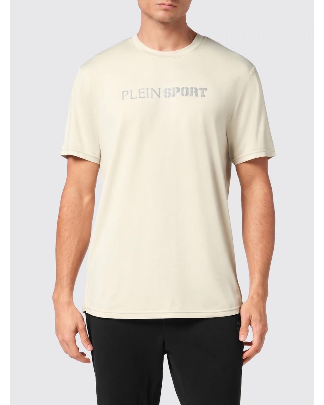 Philipp Plein Natural Cotton T-Shirt With Logo for men