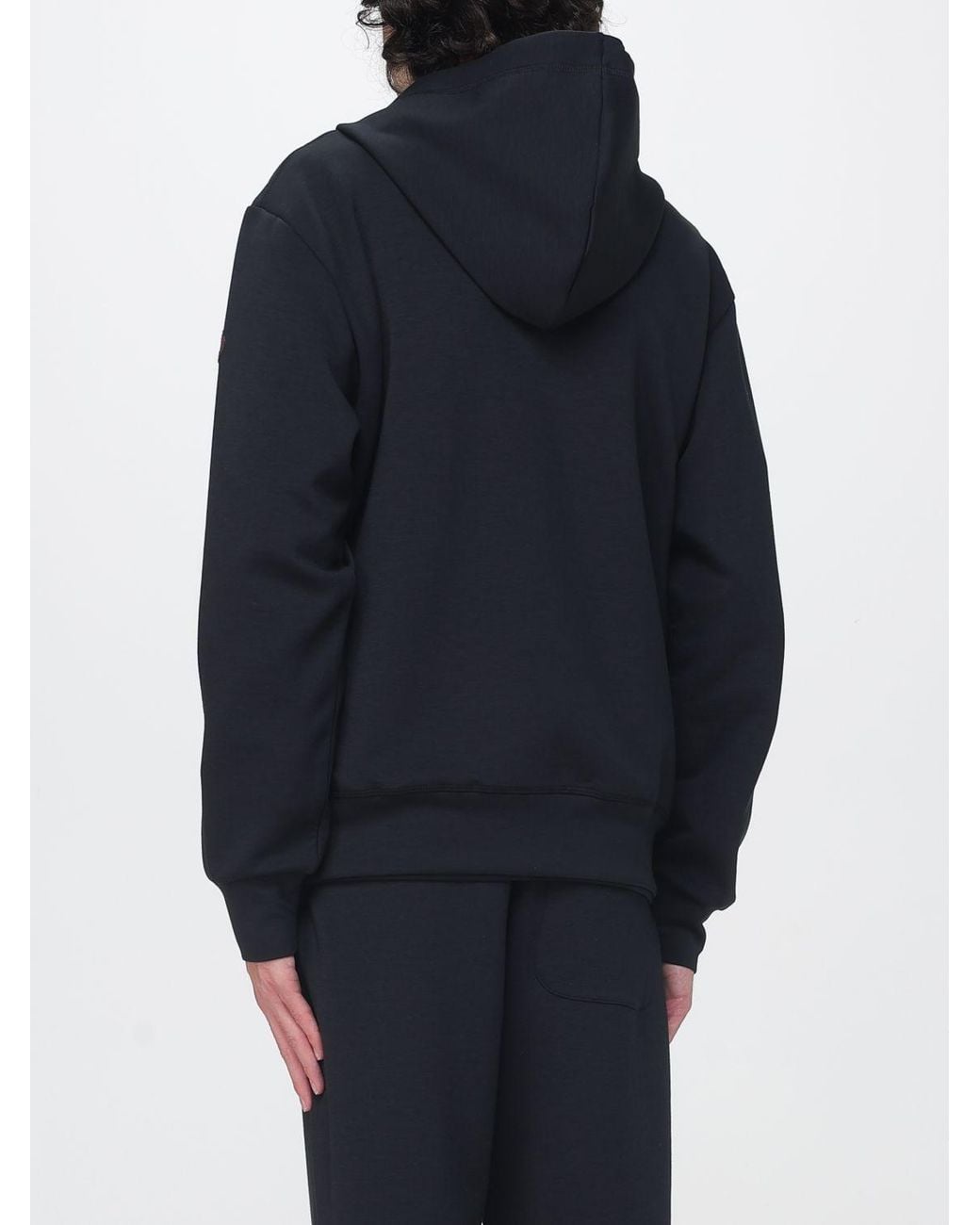 Save The Duck Blue Cotton Zip-Up Hoodie With Applied Logo for men