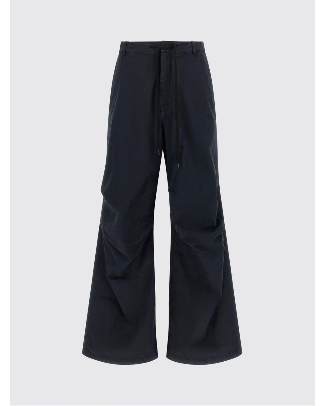 MM6 by Maison Margiela Blue Wide Leg Cotton Trousers With Drawstring Waist