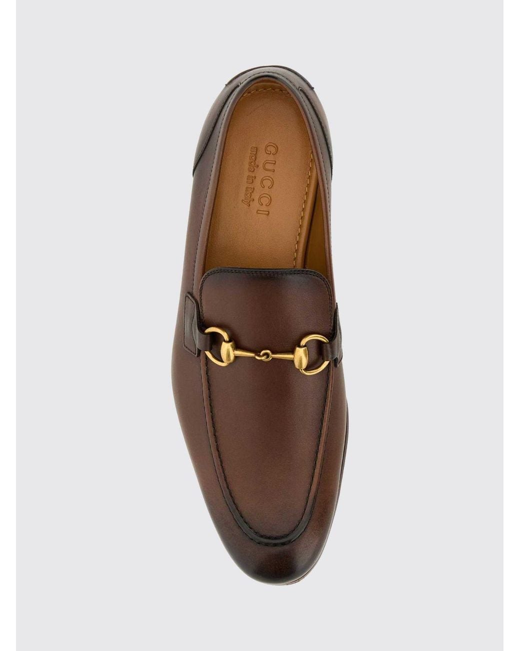 Gucci Brown Smooth Calfskin Loafers With Horsebit Detail And Leather Sole for men