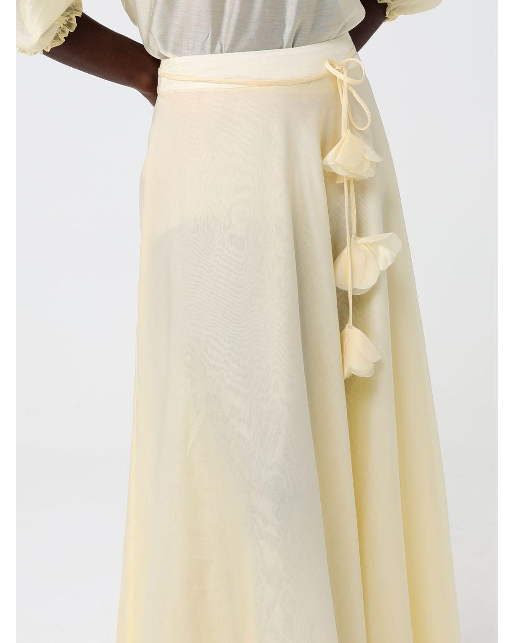Hanita Natural Chiffon Long Skirt