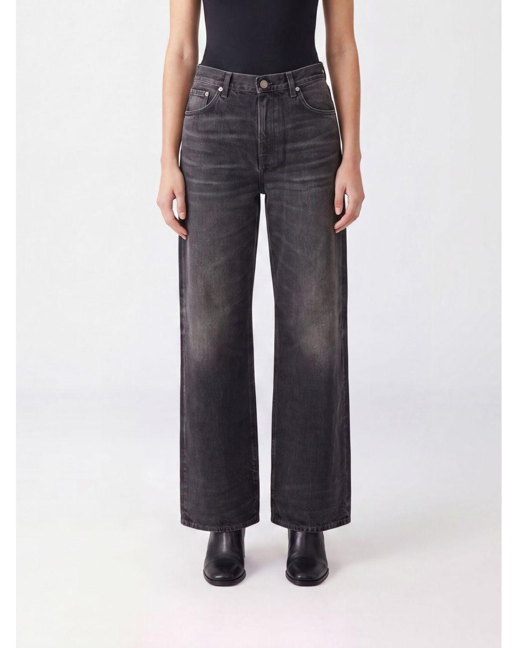 Haikure Blue Korea High-Waisted Straight Fit Jeans