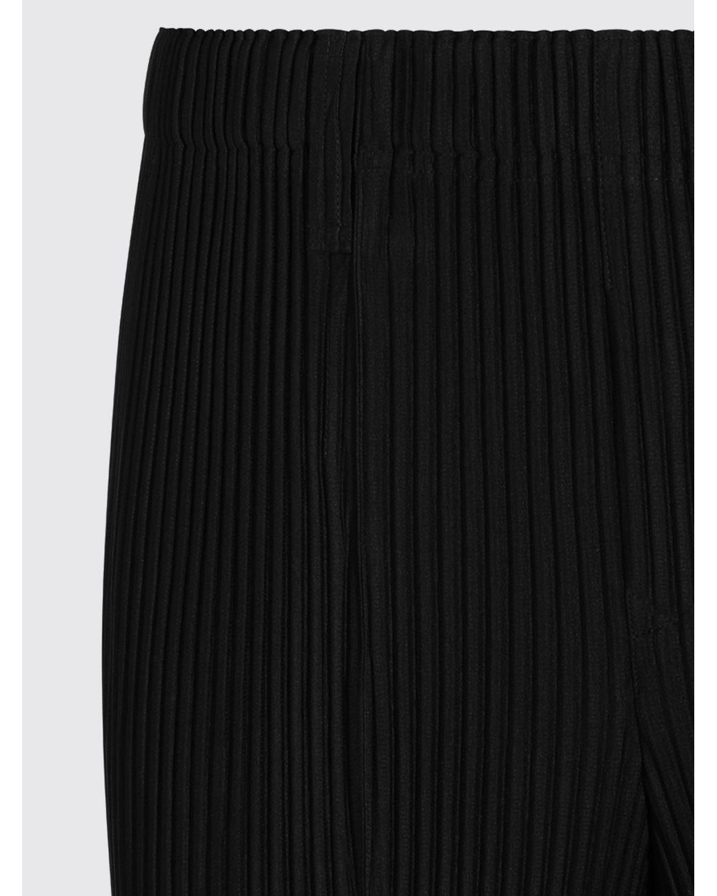 Homme Plissé Issey Miyake Black Homme Plissé Issey Miyake Slim Fit Pleated Technical Fabric Trousers With Slit for men