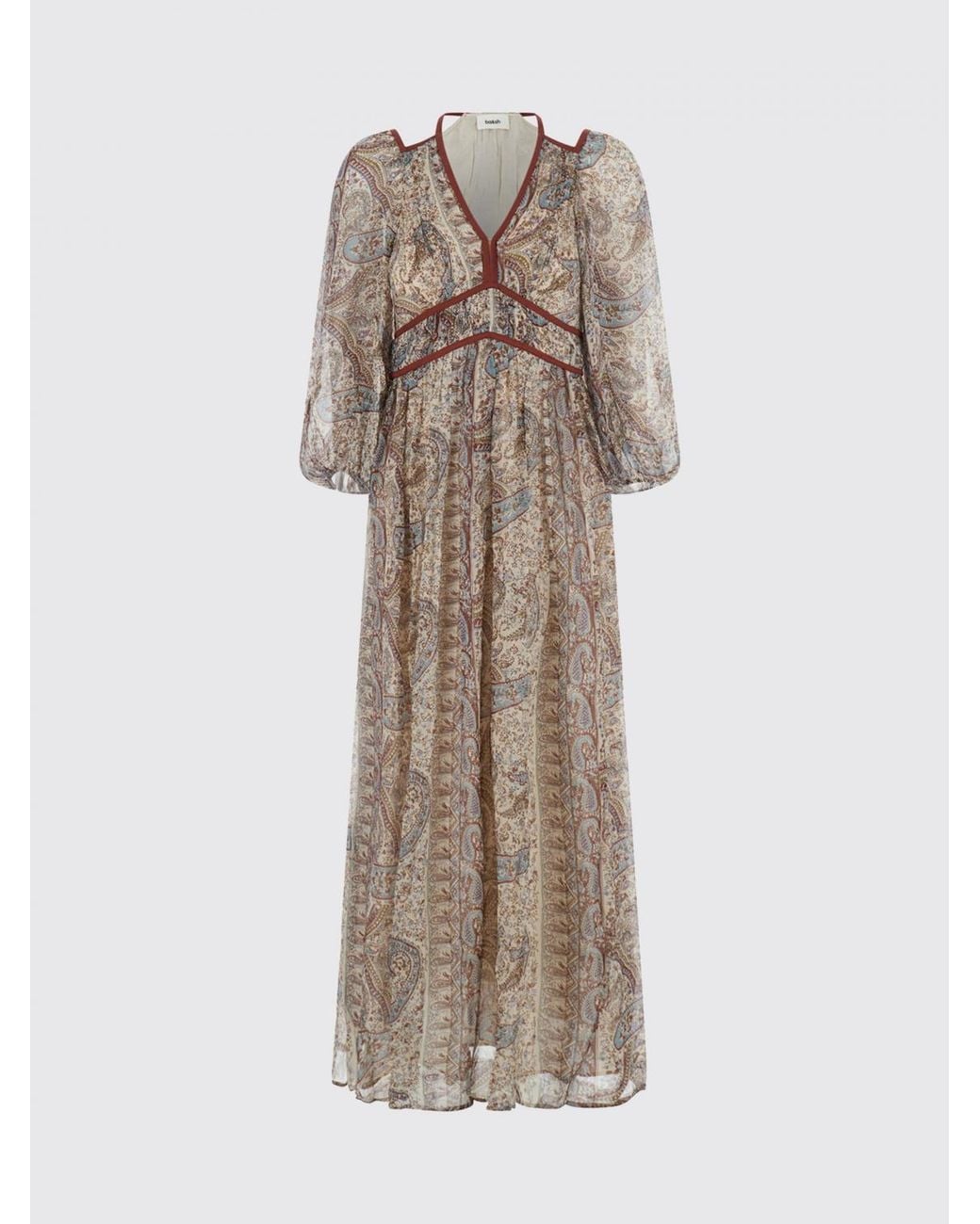 Tunique Longue En Viscose À Imprimé Paisley Et Col En V Ba&sh en coloris Natural