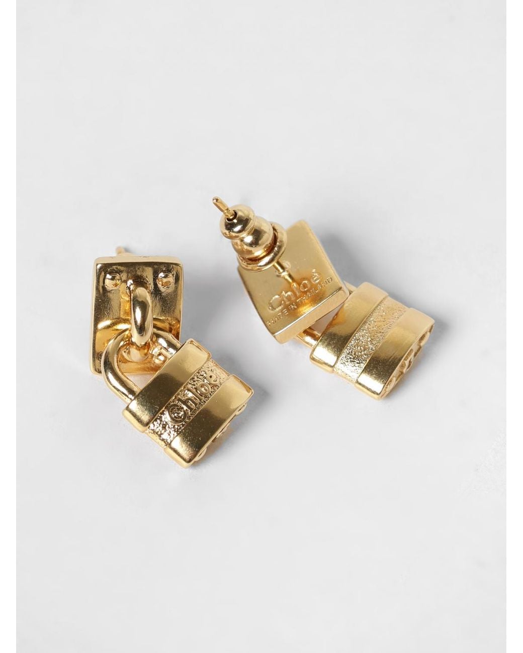 Chloé Natural ChloÉ Padlock Charm Pendant Earrings