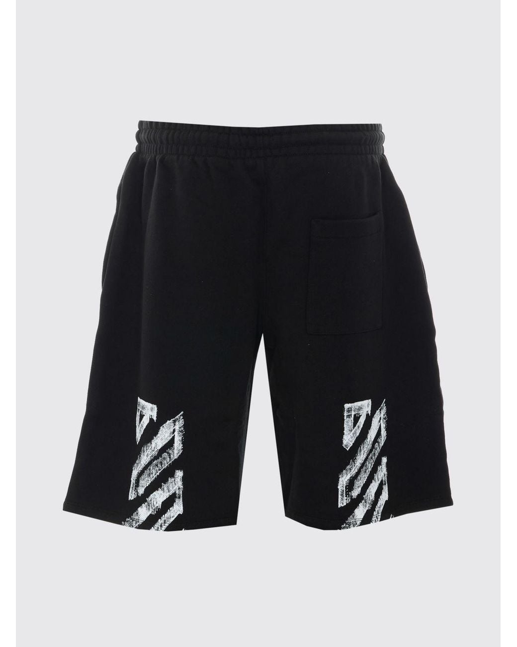 Off-White c/o Virgil Abloh Black High-Waisted Cotton Shorts With Drawstring And Logo for men