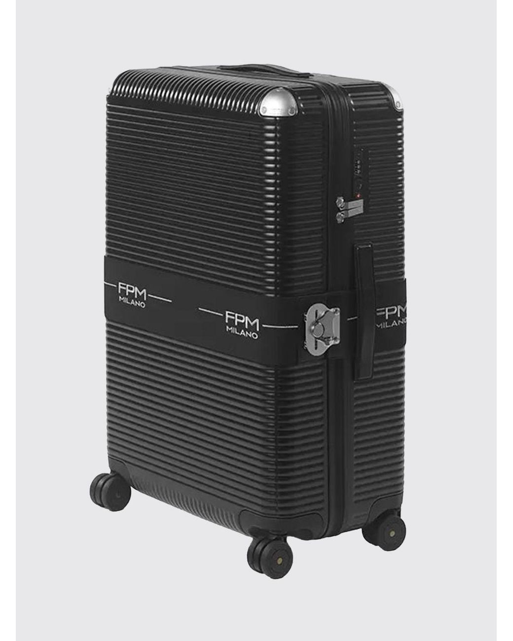 Fpm Milano Black Bank Zip Dlx Spinner 76 Suitcase for men