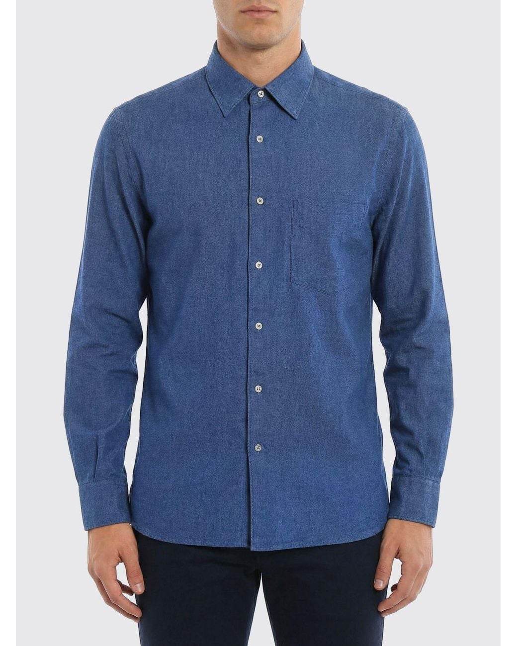 Aspesi Blue Cotton Shirt for men