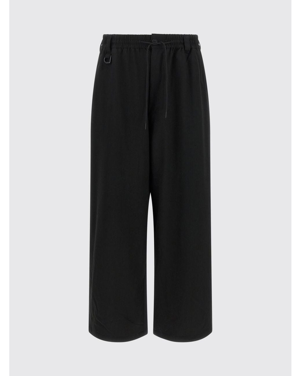 Y-3 Black Wool-Blend Jogging Trousers With Drawstring And Belt Loops for men