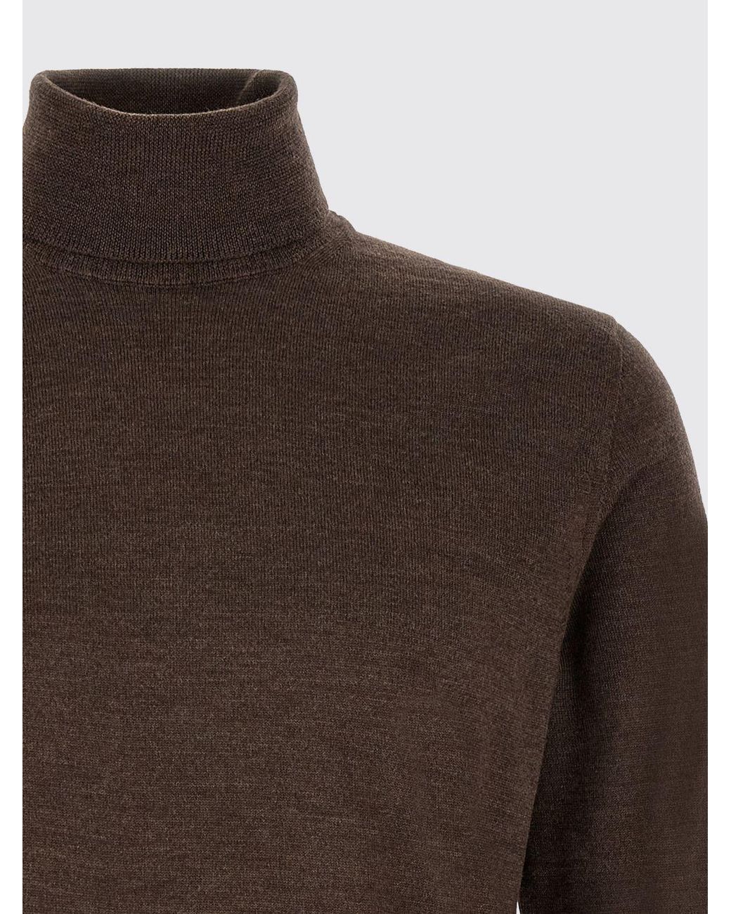 Zanone Brown Long-Sleeved Turtleneck Jumper for men