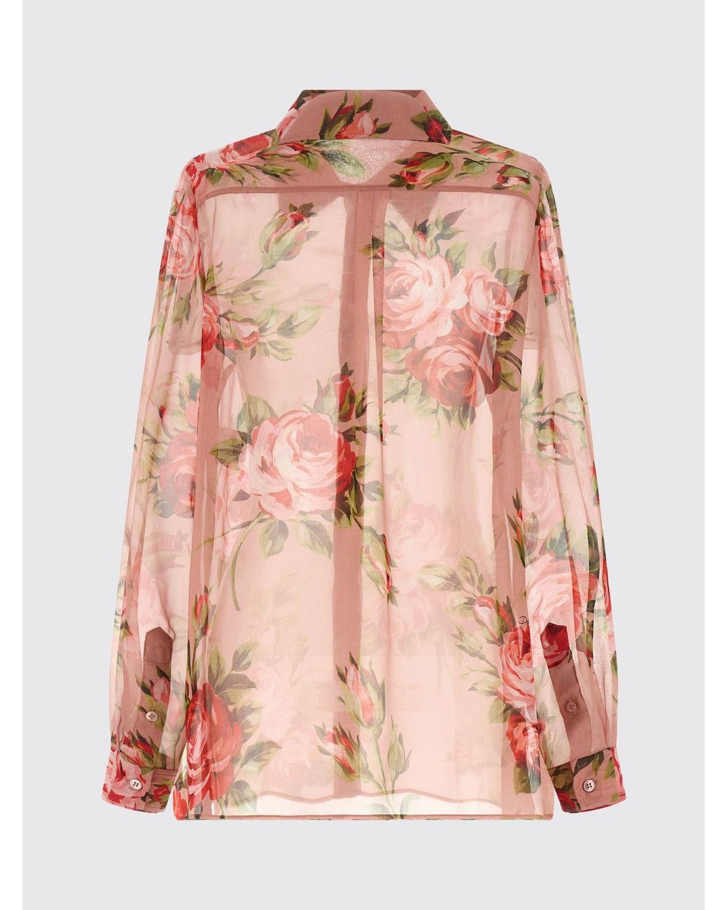 Dolce & Gabbana Red Dolce &Amp Gabbana Silk Shirt With Floral Print
