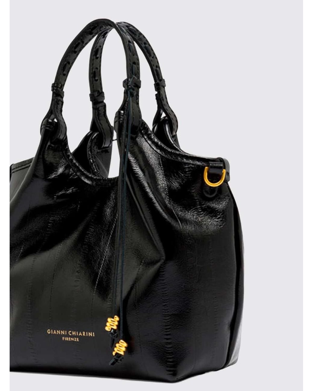 Gianni Chiarini Black Dua Leather Mini Handbag With Removable Shoulder Strap
