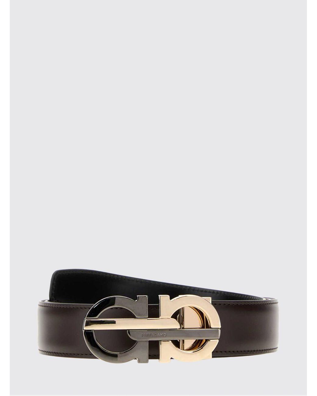 Ferragamo White Reversible Gancini Belt for men